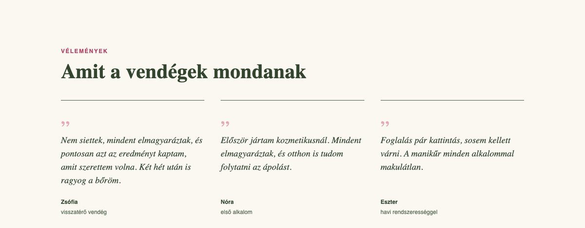 BeautyKit — Bizalom és kérdések szekció az AURA BEAUTY bemutató oldalán